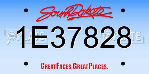 1E37828 South Dakota License Plate