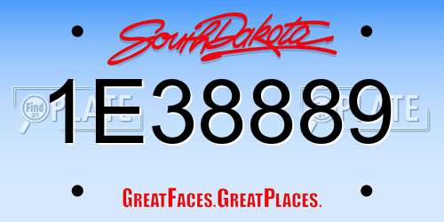 1E38889 South Dakota License Plate