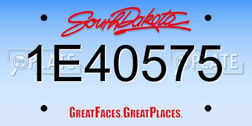 1E40575 South Dakota License Plate