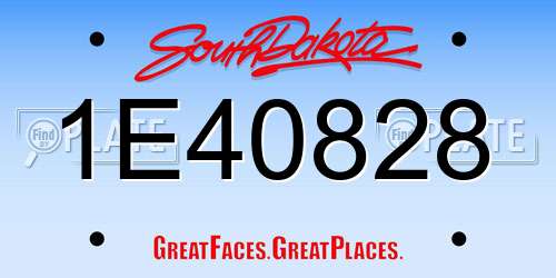 1E40828 South Dakota License Plate
