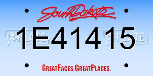 1E41415 South Dakota License Plate