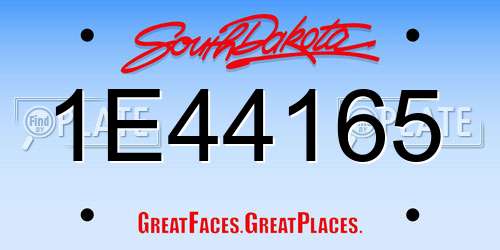 1E44165 South Dakota License Plate
