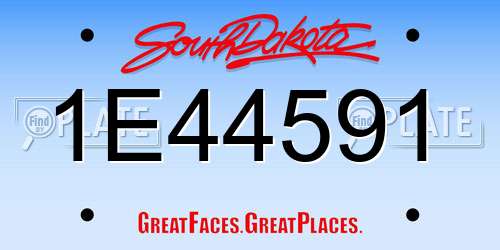 1E44591 South Dakota License Plate