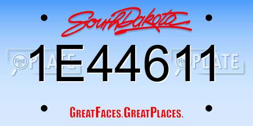 1E44611 South Dakota License Plate