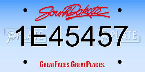 1E45457 South Dakota License Plate