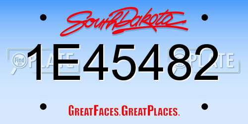 1E45482 South Dakota License Plate