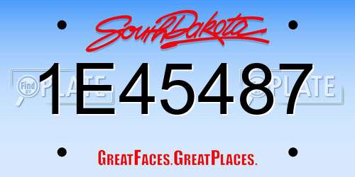 1E45487 South Dakota License Plate