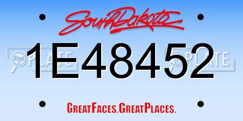 1E48452 South Dakota License Plate