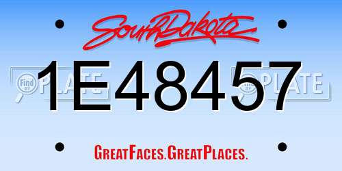 1E48457 South Dakota License Plate