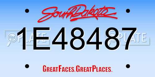 1E48487 South Dakota License Plate