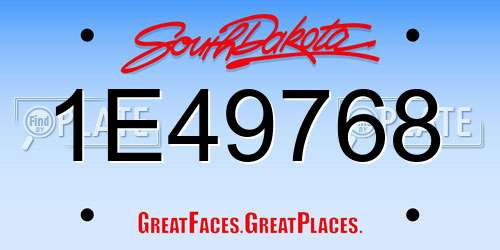 1E49768 South Dakota License Plate