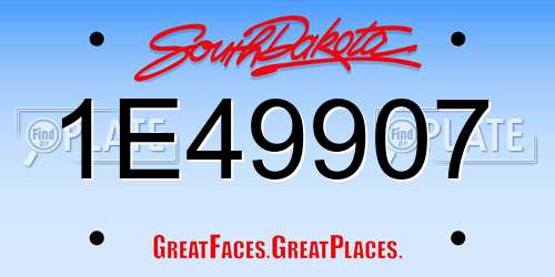 1E49907 South Dakota License Plate