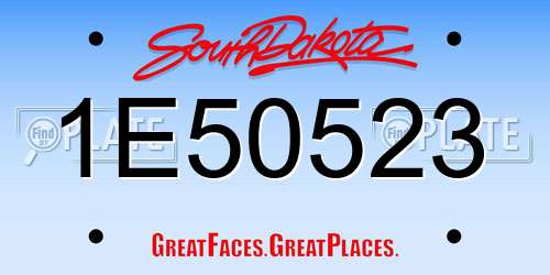 1E50523 South Dakota License Plate