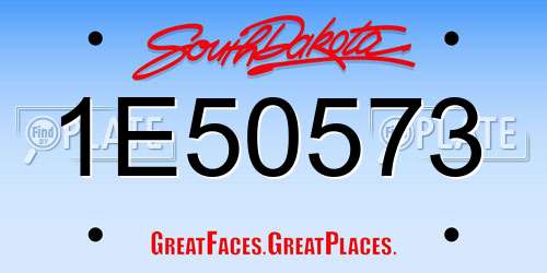 1E50573 South Dakota License Plate