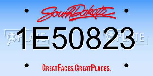 1E50823 South Dakota License Plate