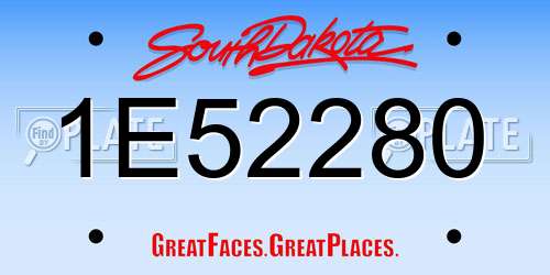 1E52280 South Dakota License Plate