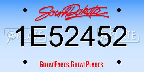 1E52452 South Dakota License Plate