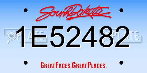 1E52482 South Dakota License Plate