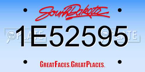 1E52595 South Dakota License Plate