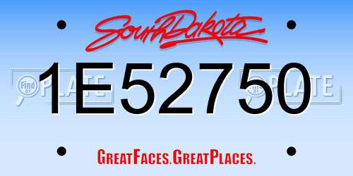 1E52750 South Dakota License Plate