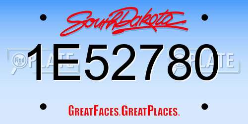 1E52780 South Dakota License Plate