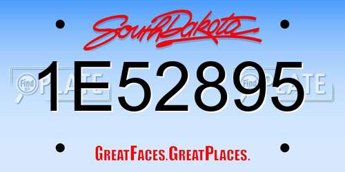 1E52895 South Dakota License Plate