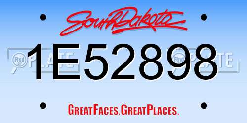 1E52898 South Dakota License Plate