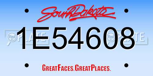 1E54608 South Dakota License Plate
