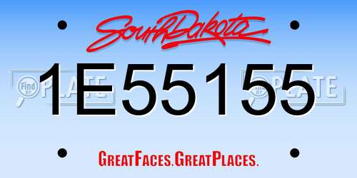 1E55155 South Dakota License Plate