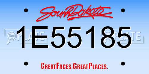 1E55185 South Dakota License Plate
