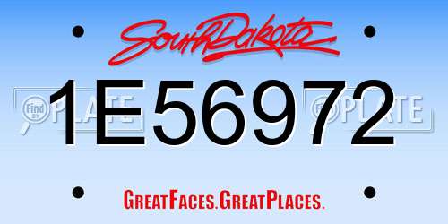 1E56972 South Dakota License Plate