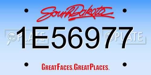 1E56977 South Dakota License Plate