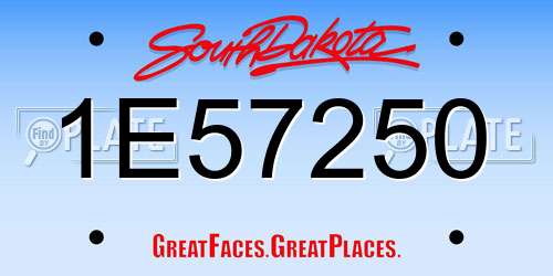 1E57250 South Dakota License Plate