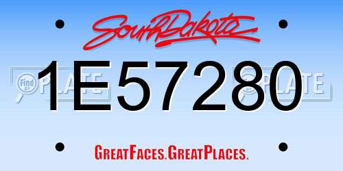 1E57280 South Dakota License Plate
