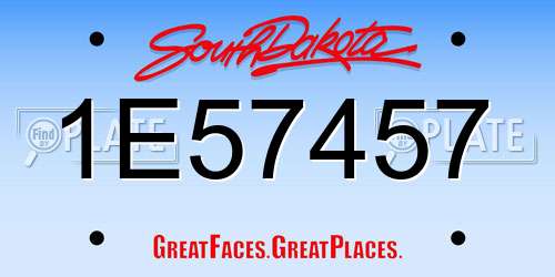 1E57457 South Dakota License Plate