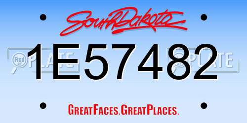 1E57482 South Dakota License Plate