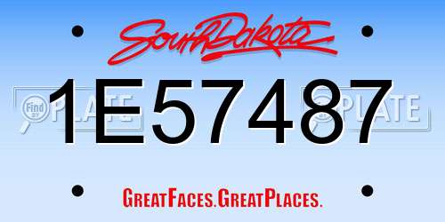 1E57487 South Dakota License Plate