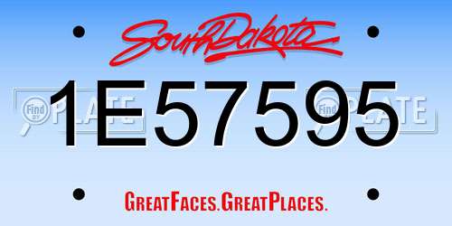 1E57595 South Dakota License Plate