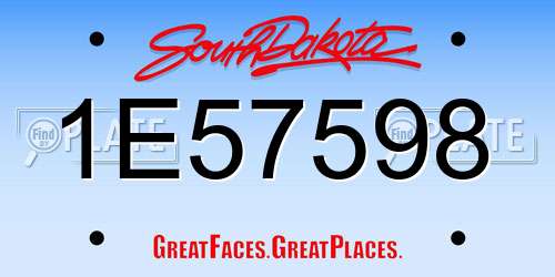 1E57598 South Dakota License Plate