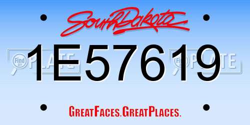 1E57619 South Dakota License Plate