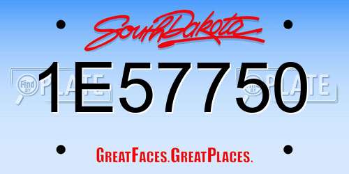 1E57750 South Dakota License Plate