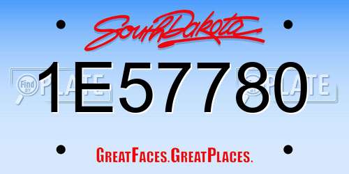 1E57780 South Dakota License Plate