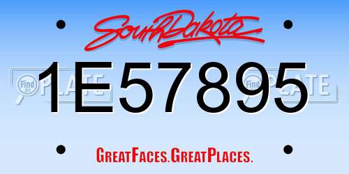 1E57895 South Dakota License Plate