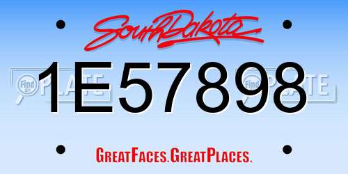 1E57898 South Dakota License Plate