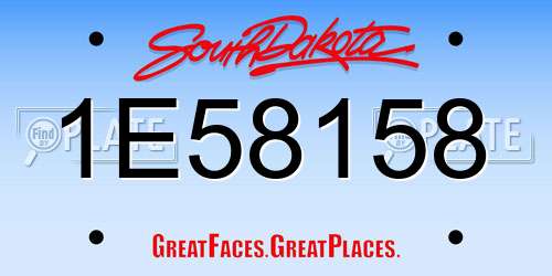 1E58158 South Dakota License Plate