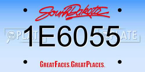 1E6055 South Dakota License Plate