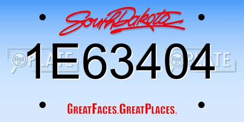 1E63404 South Dakota License Plate