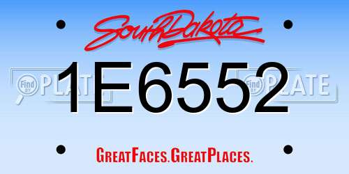 1E6552 South Dakota License Plate