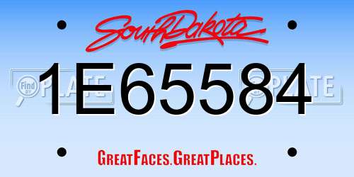 1E65584 South Dakota License Plate