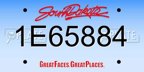 1E65884 South Dakota License Plate